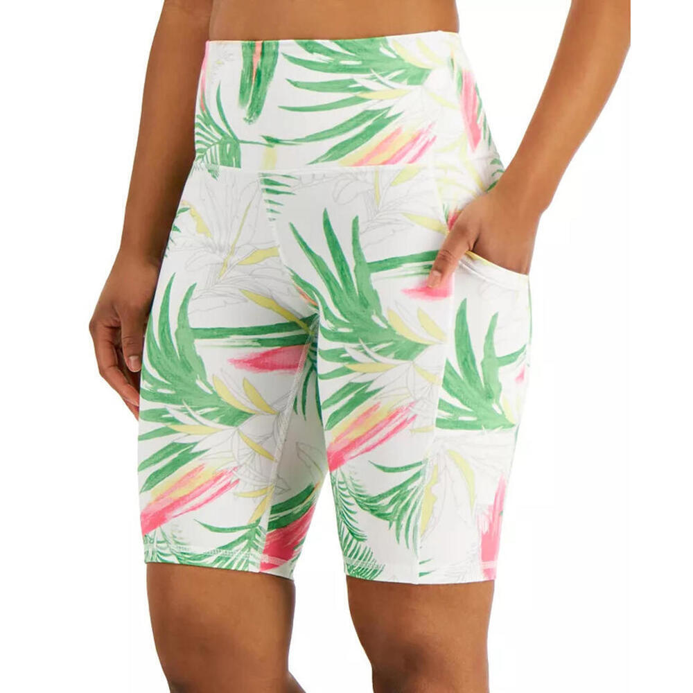 Ideology Women's Pastel Palms Bike Shorts Polyester Multicolor, XXL - Picture 3 of 3